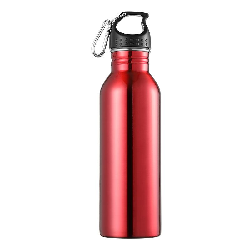 Wholesale single wall stainless steel sport water bottle with hanging buckle 500ml ~ 1000ml Steel