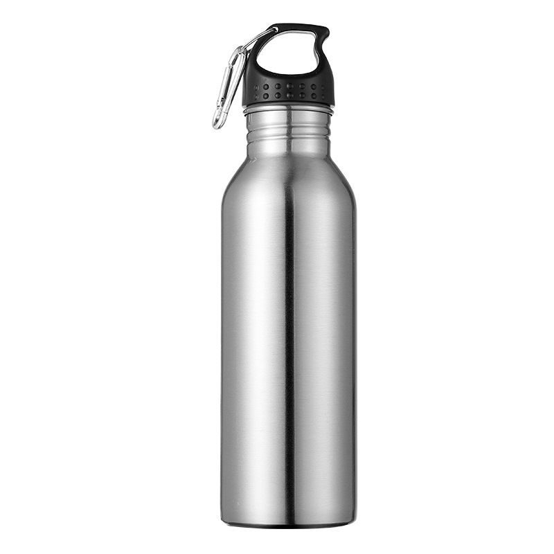 Wholesale single wall stainless steel sport water bottle with hanging buckle 500ml ~ 1000ml Steel