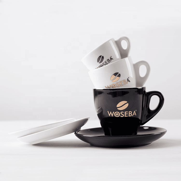 Custom Wholesale Easy Clean hochwertige Keramik mit Grifftaucer -Set für Kaffee/Milch/Tee bis zu 250 ml Weiß 1.png