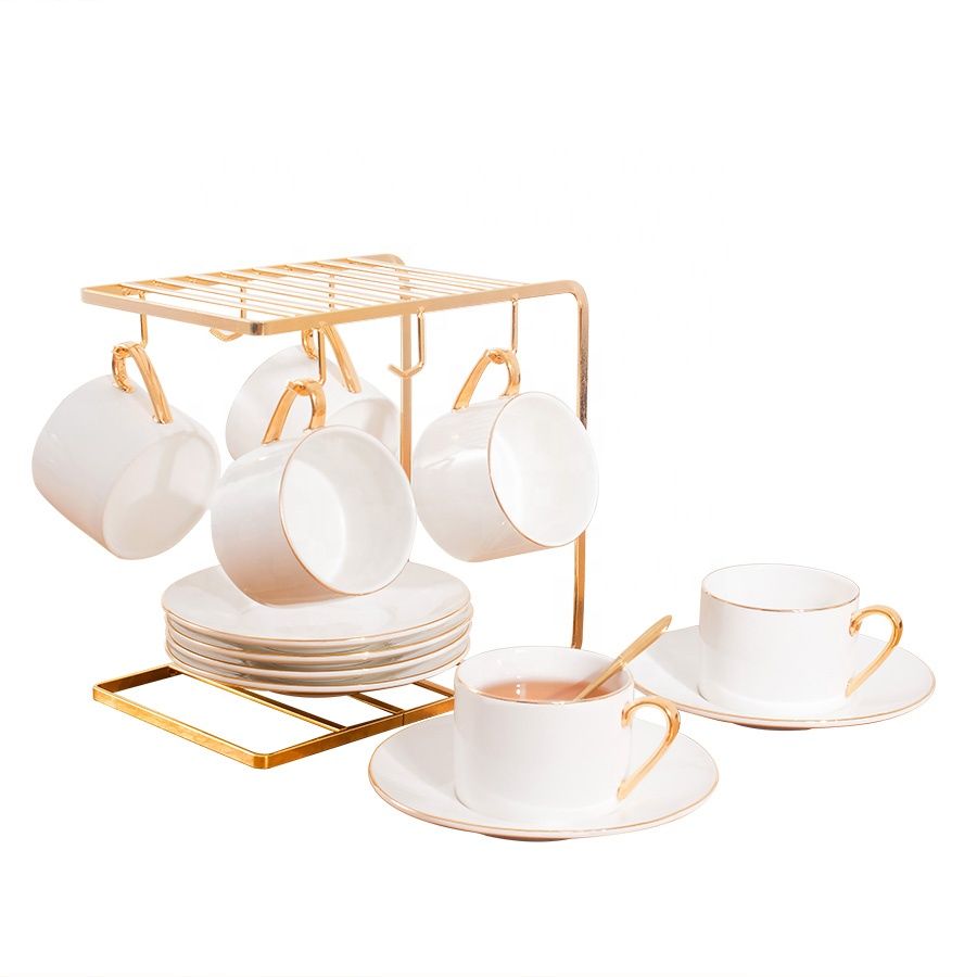 custom wholesale purchase easy clean high quality ceramics wide mouth cup saucer set Up to 250ml White 1.jpg