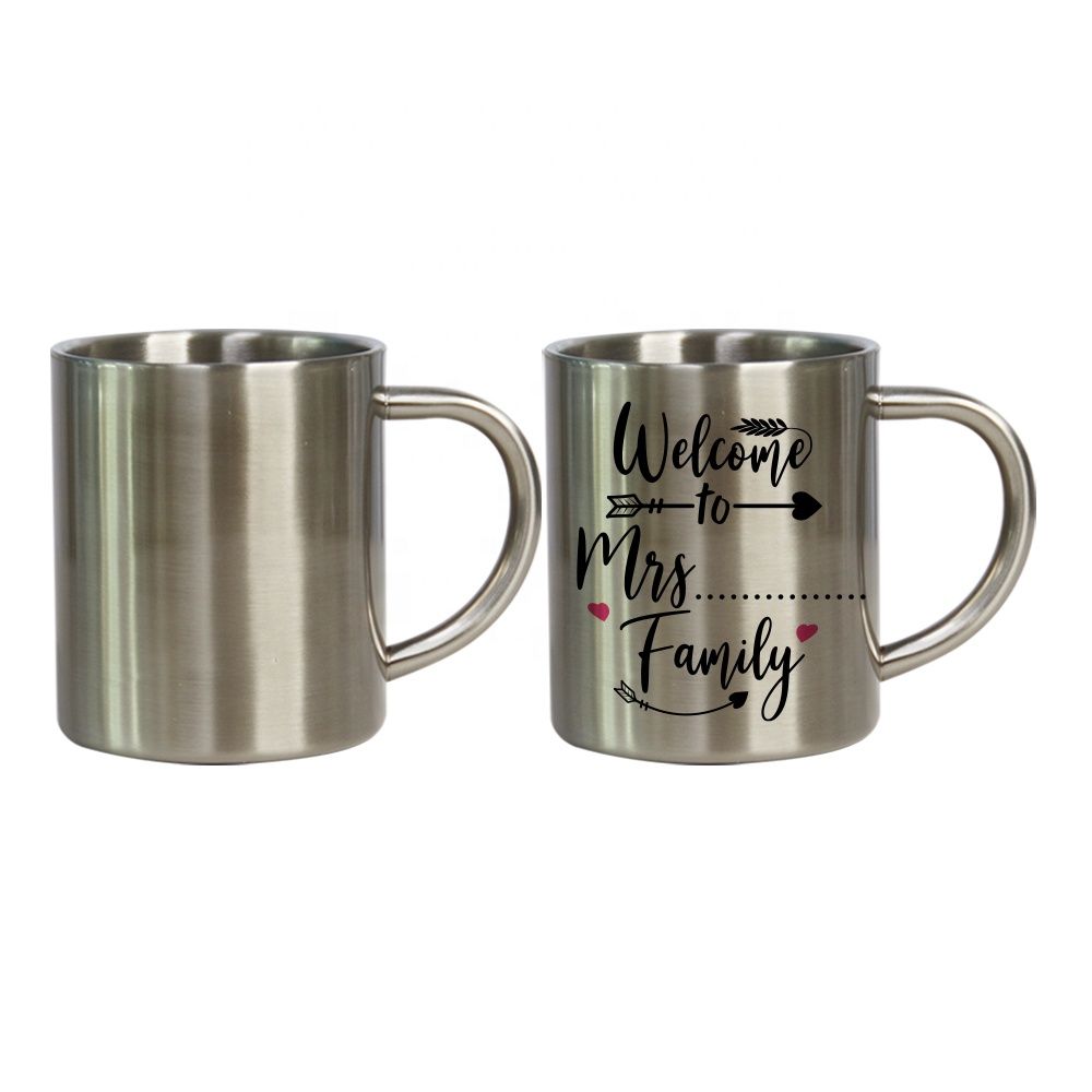 Acier inoxydable (18 / 8pro) Tasses de café en acier inoxydable en acier inoxydable avec poignée large 250 ml ~ 500 ml de fabrication personnalisée 1.jpg