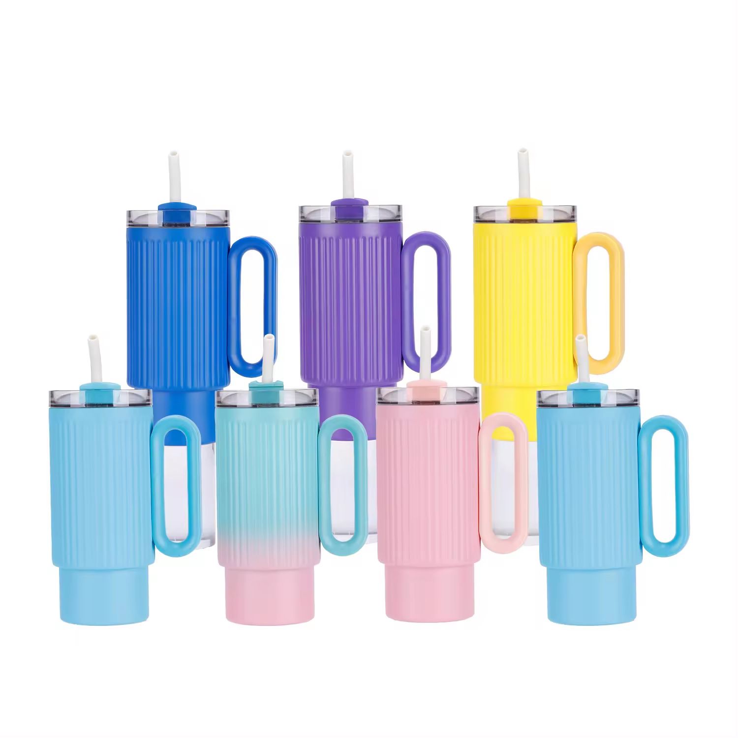 Stainless Steel (18/8Pro) 40oz retro fruit colors tumbler with straw Wide