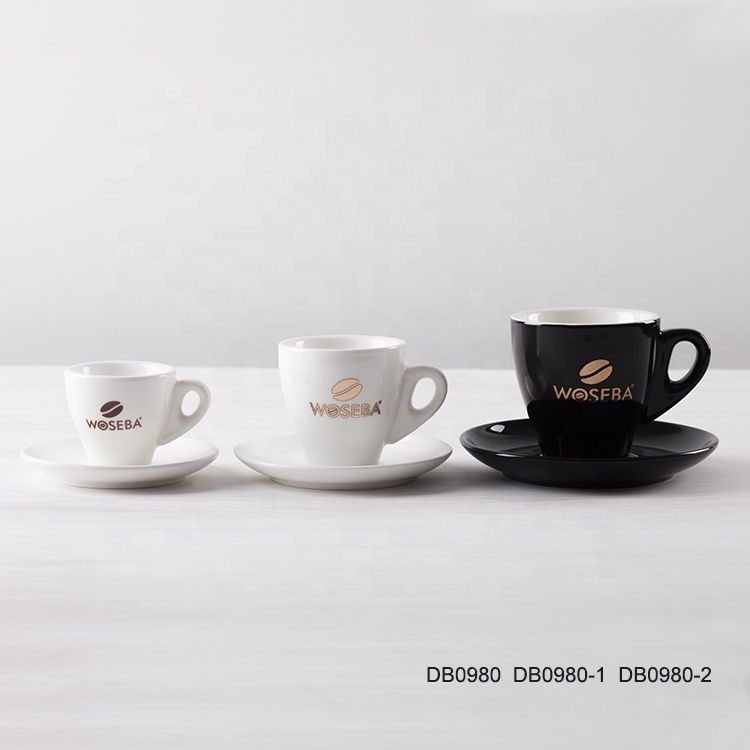Custom Wholesale Easy Clean hochwertige Keramik mit Grifftaucer -Set für Kaffee/Milch/Tee bis zu 250 ml Weiß 2.jpg