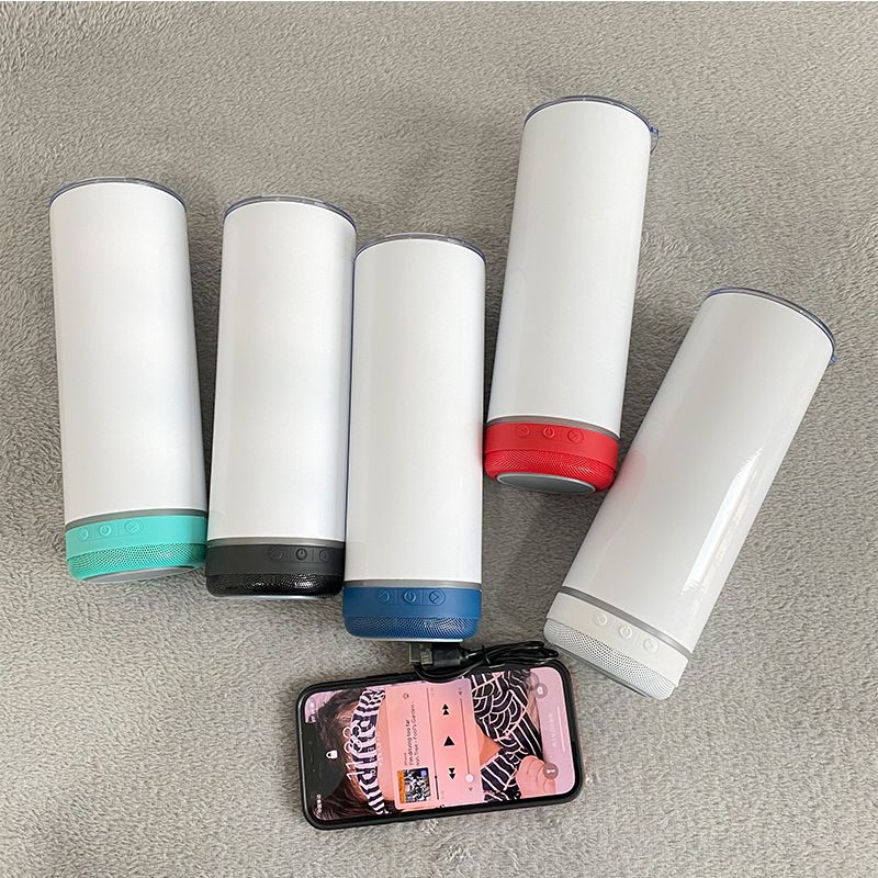 Anpassbare Sublimation umweltfreundlich lecksistentem Edelstahl Sus 304 Wide Mund Sip Deckel Wasserflasche mit Blueteeth-Lautsprecher 500 ml ~ 1000 ml Weiß 2.jpg
