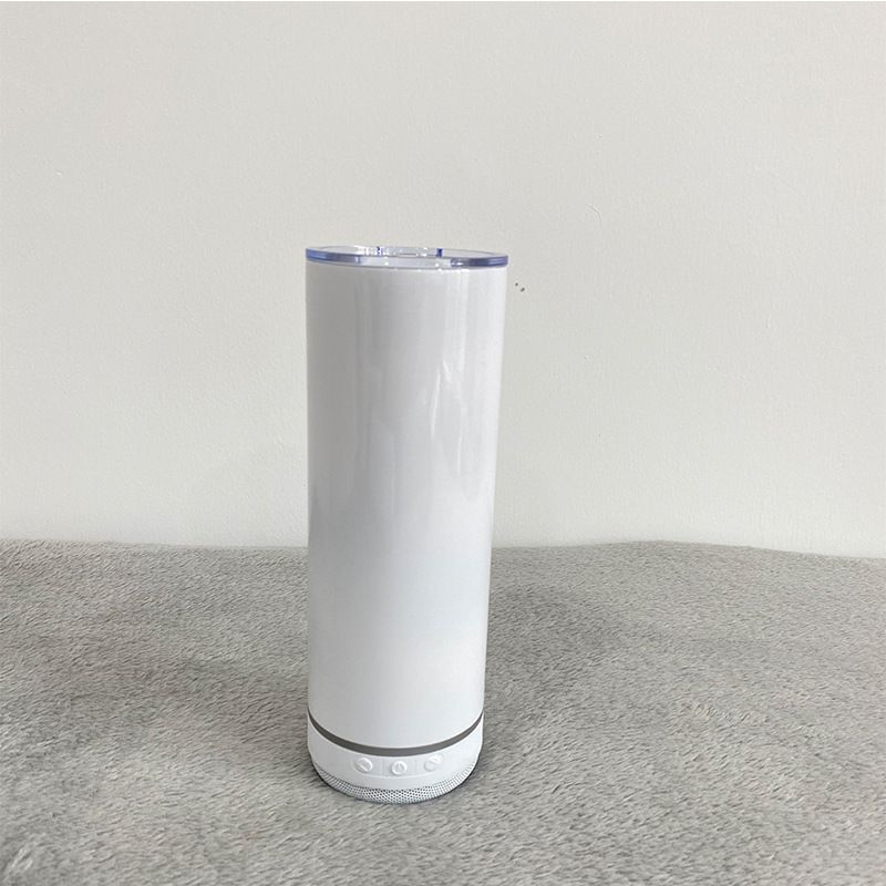 Anpassbare Sublimation umweltfreundlich lecksistentem Edelstahl Sus 304 Wide Mund Sip Deckel Wasserflasche mit Blueteeth-Lautsprecher 500 ml ~ 1000 ml Weiß 3.jpg