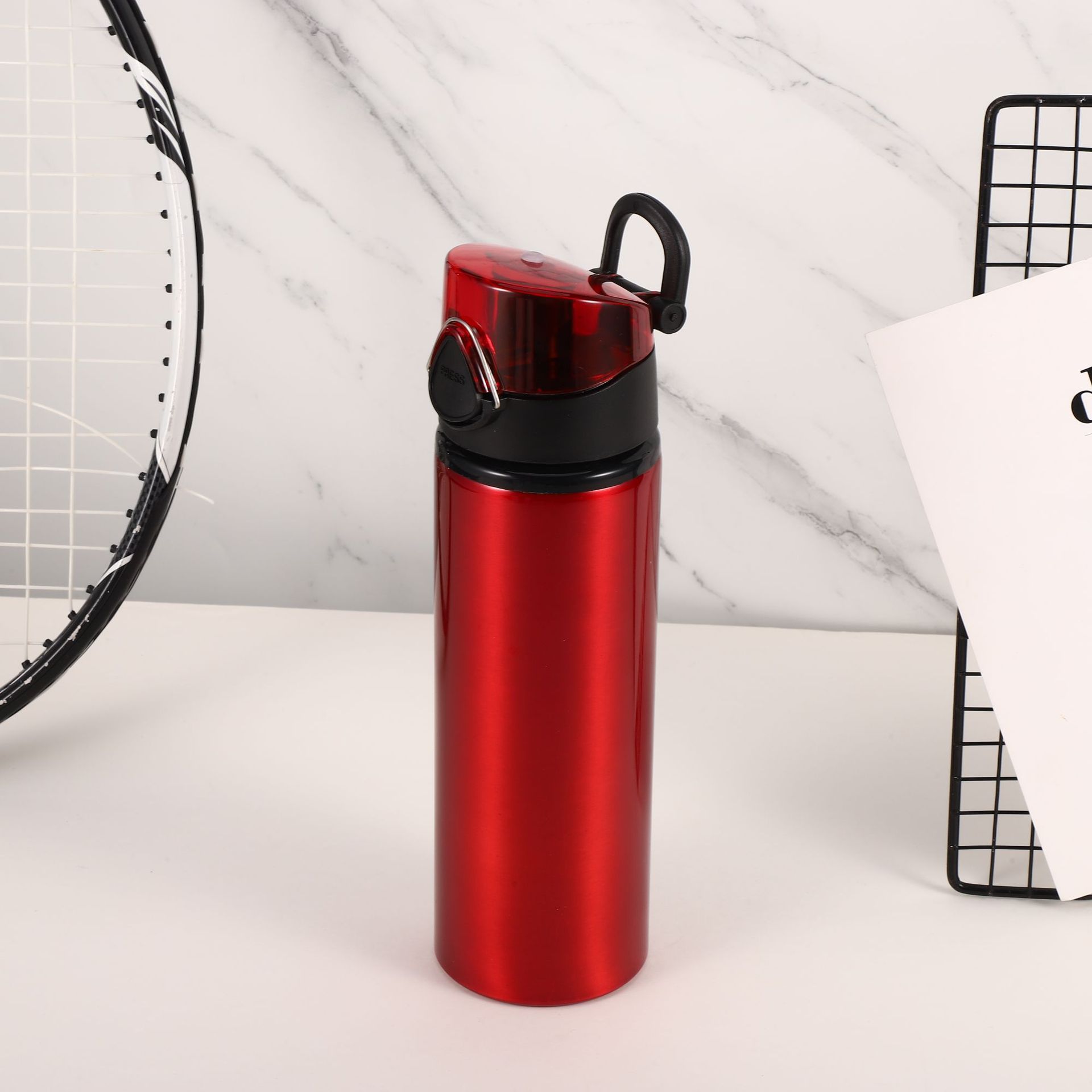 Aluminium breites Mund -Sport -Wasserflasche für Reisen im Freien & Trip 500 ml ~ 1000 ml Weiß