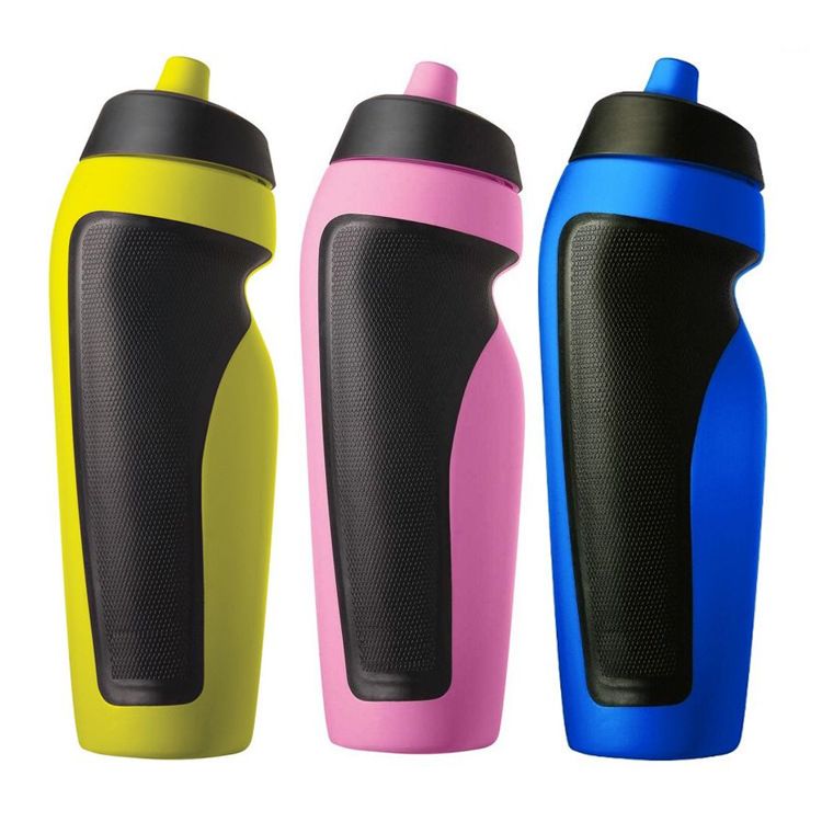 Bouteille d'eau en plastique souple sans BPA, personnalisée, pour l'extérieur, pour vélo et cyclisme, 500ml ~ 1000ml, bleu, vente en gros