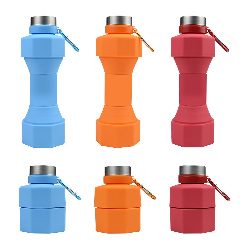 wholesale gym/fitness outdoor fordable portable silicone dumbbel sport water bottle 500ml ~ 1000ml Black wholesale gym/fitness outdoor fordable portable silicone dumbbel sport water bottle 500ml ~ 1000ml Black