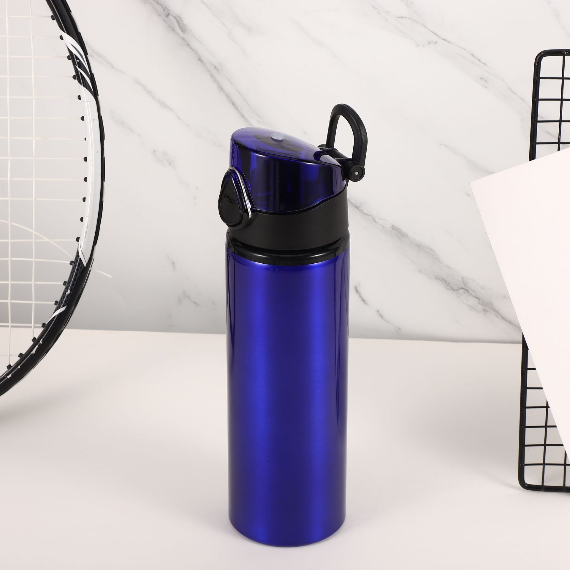 Aluminium breites Mund -Sport -Wasserflasche für Reisen im Freien & Trip 500 ml ~ 1000 ml Weiß