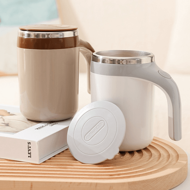 Tasse à café sus 304 entièrement automatique, rechargeable et fonctionnant sur piles, 250ml ~ 500ml, blanc
