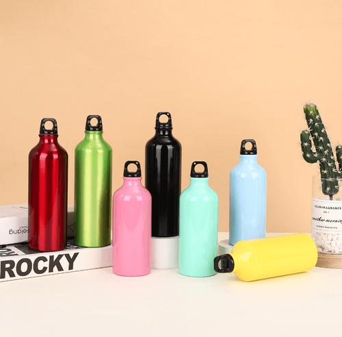 outdoor sports aluminum water bottle 500ml 700ml custom color logo packages for bicycle hiking and backpack outdoor camping activities