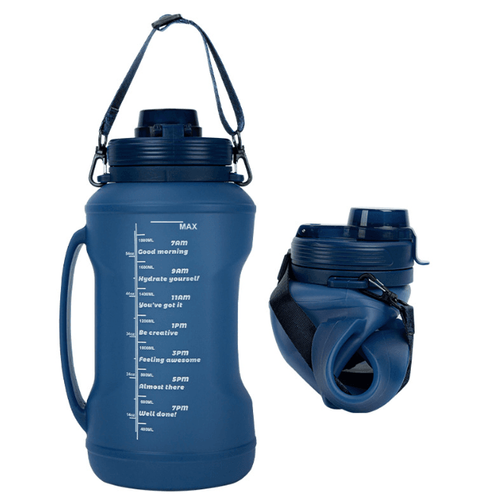 Outdoor backpack survival collapsible soft plastic 2L water bottle