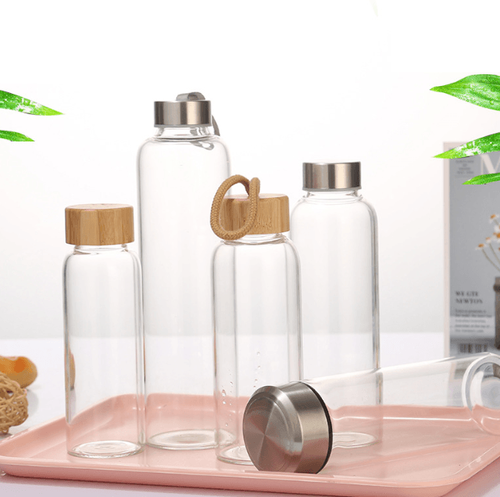 custom wholesale purchase not keeping cold portable Leak Resistant for handbag glass narrow mouth screw cap strap and no handle water bottle