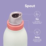 custom hot&new insulated portable stainless steel 304 flask water bottle 500ml ~ 1000ml White
