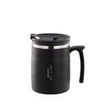 Stainless Steel (18/8Pro) newest office coffee mug with straw and foldable spoon Wide 500ml ~ 1000ml Carnation