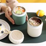 Stainless Steel (18/8Pro) Portable Wooden grain soup/breakfast jar 250ml ~500ml Olive