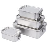 Klassische Lunch-/Bento-Box aus Edelstahl 304, auslaufsicher mit herausnehmbarer Trennwand, 500 ml ~ 1000 ml. Stahl
